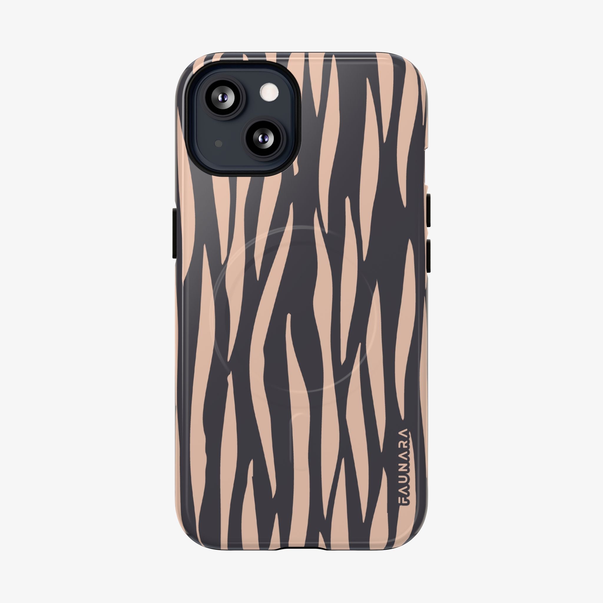 Untamed | Signature Series Phone Case (MagSafe) phone case in warm neutral zebra print, glossy finish.