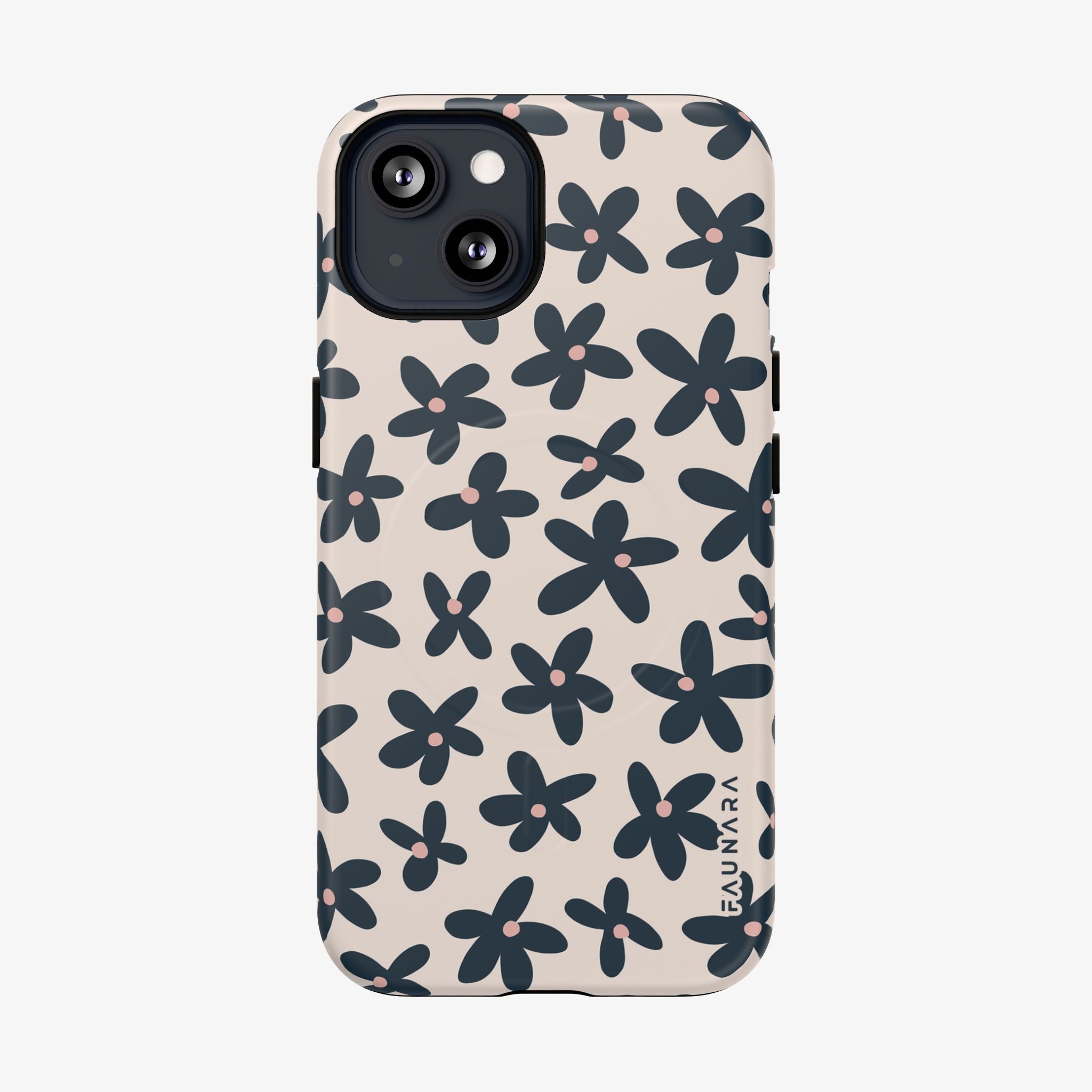 Phone case with floral pattern on a beige background