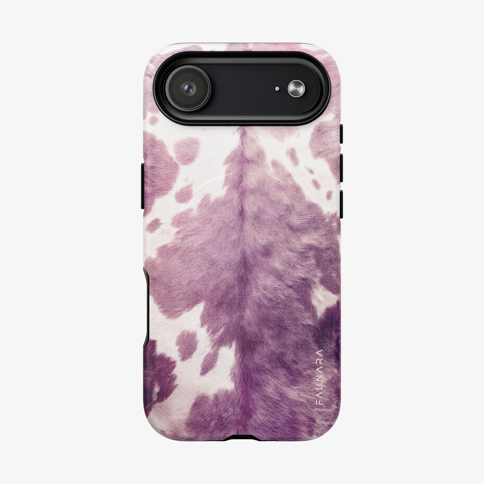 Elegant phone case with a soft purple and white velvet cowhide pattern, designed for protection and style, Champagne Velvet (Rose) | Signature Series Phone Case (MagSafe)