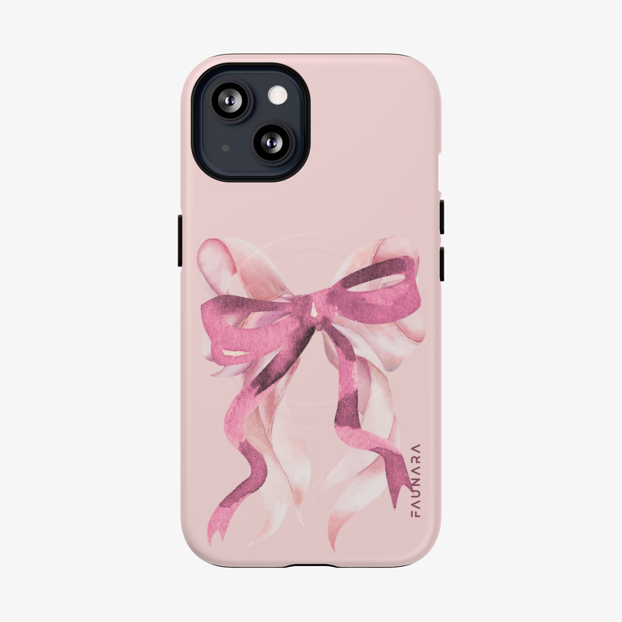 Ballerina (Pink) | Signature Series Phone Case (MagSafe) featuring a soft pink background and an elegant watercolor-style bow design, combining stylish and protective quality.
