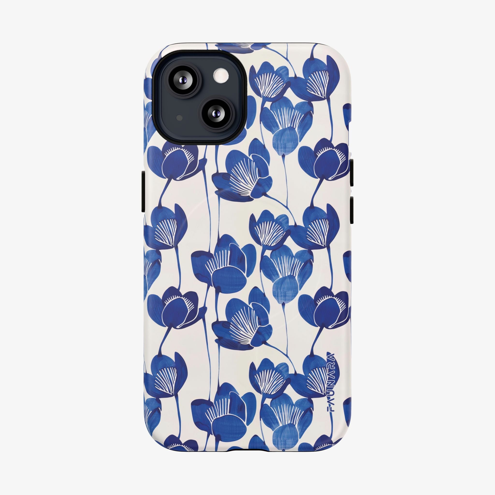 Dynasty - Signature Series Phone Case (MagSafe) in blue floral print for phone case, glossy on white