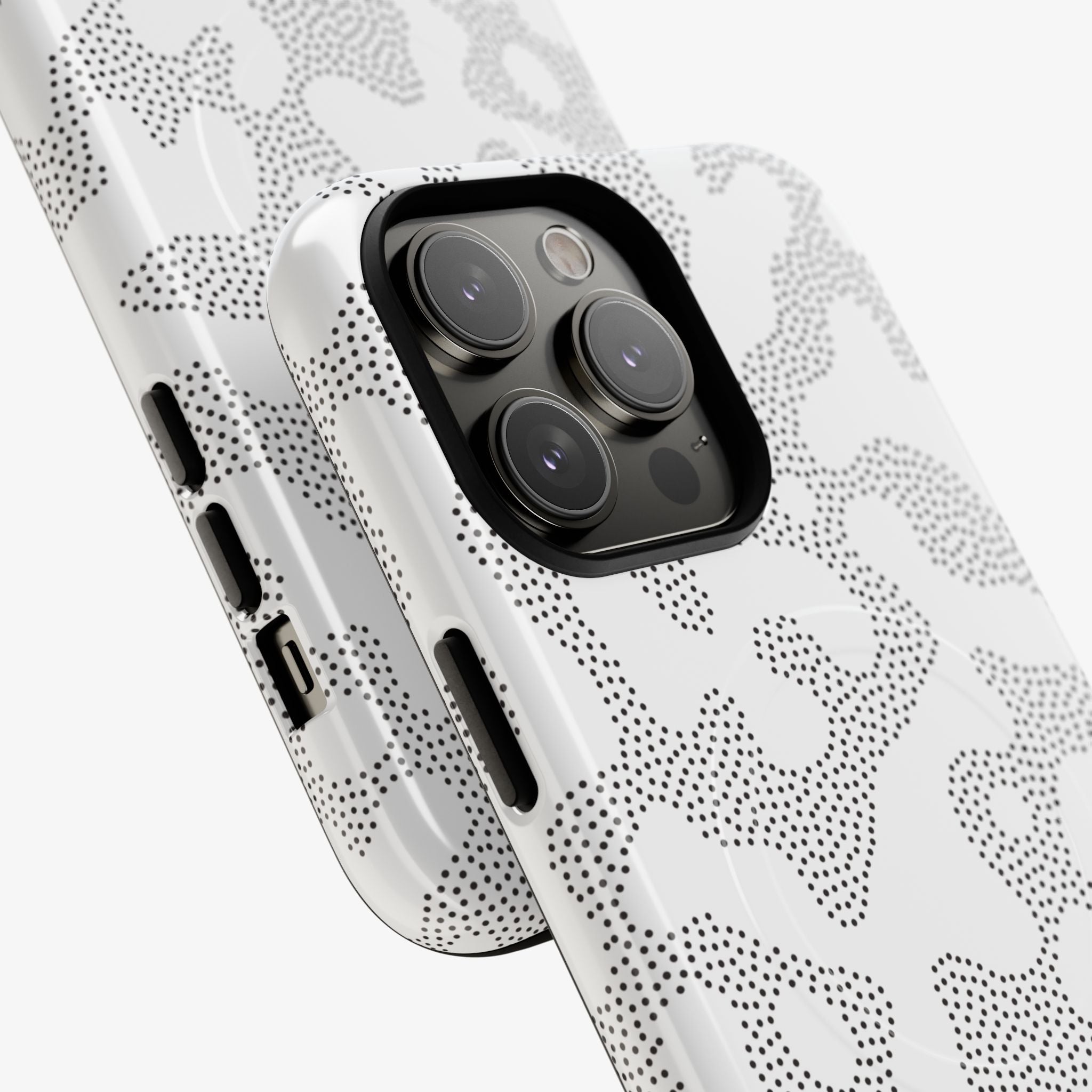 Stealth (Frost) | Signature Series Phone Case (MagSafe) phone case in white dots with black MagSafe camera bezel.