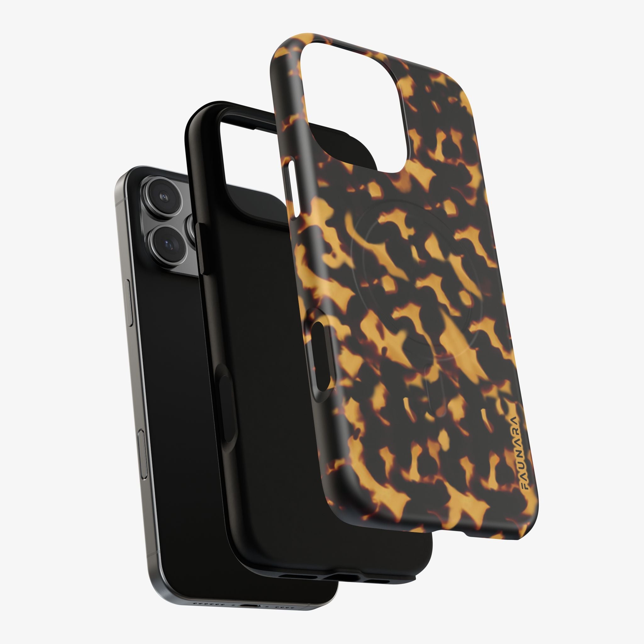 Tortoise Twist (Amber) Signature Series phone case in glossy amber tortoise print with camera cutouts