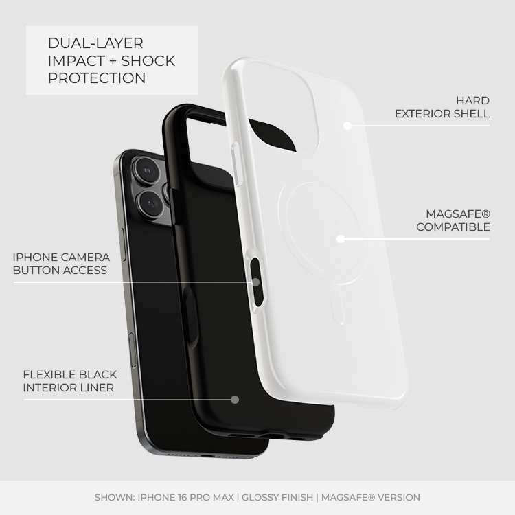 Mystery | Signature Series Phone Case (MagSafe) white glossy phone case with MagSafe rings and camera cutout