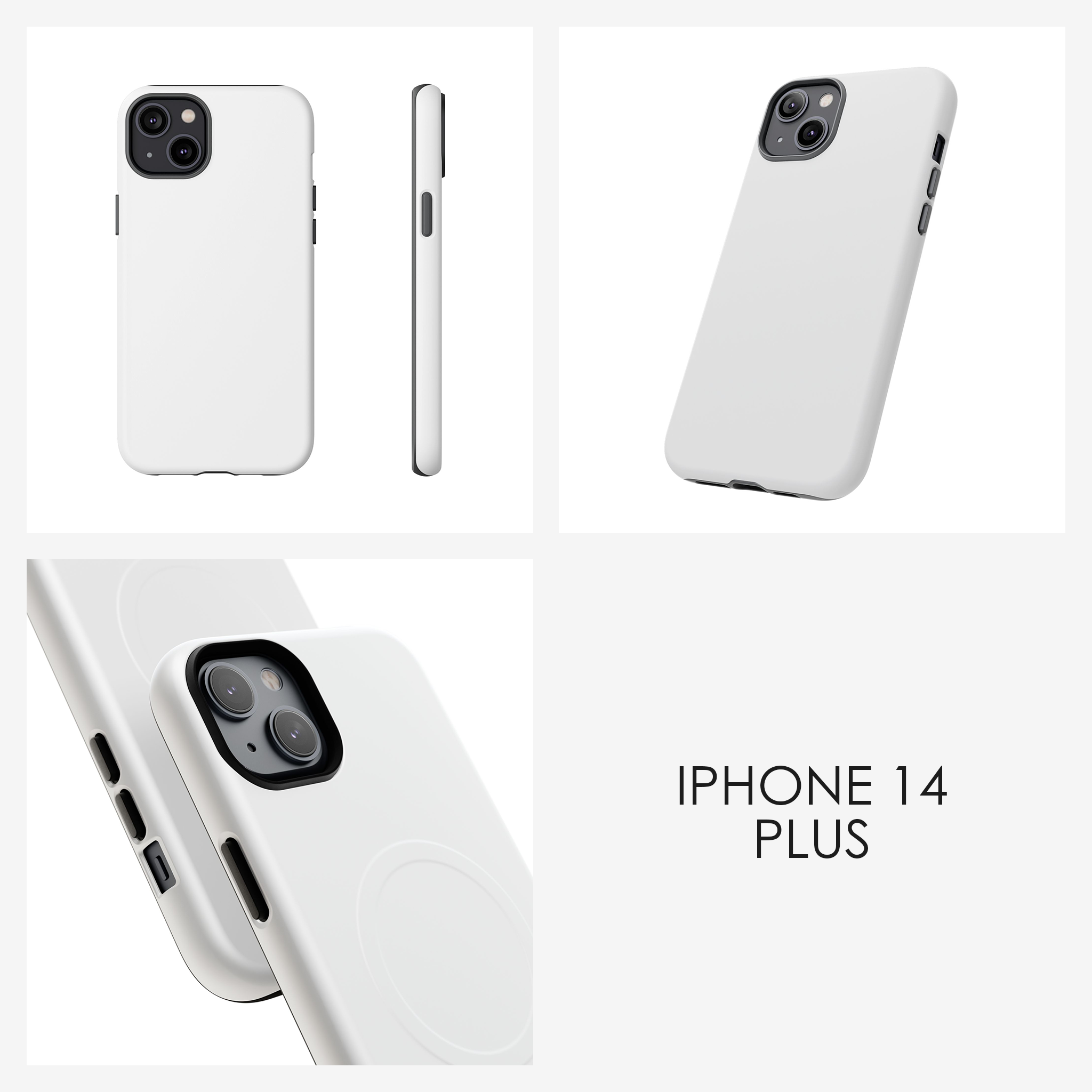 iPhone Signature Series Phone Case Images by FAUNARA phone case in white with dual-camera openings in views