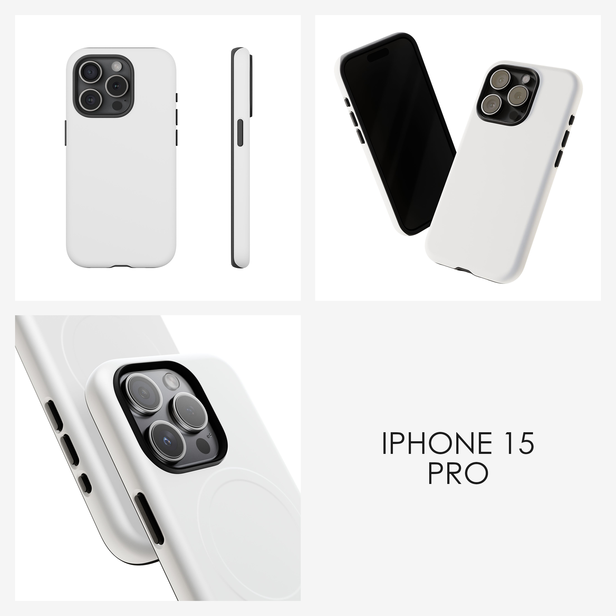 iPhone Signature Series Phone Case Images FAUNARA phone case in white with triple camera cutouts and side buttons