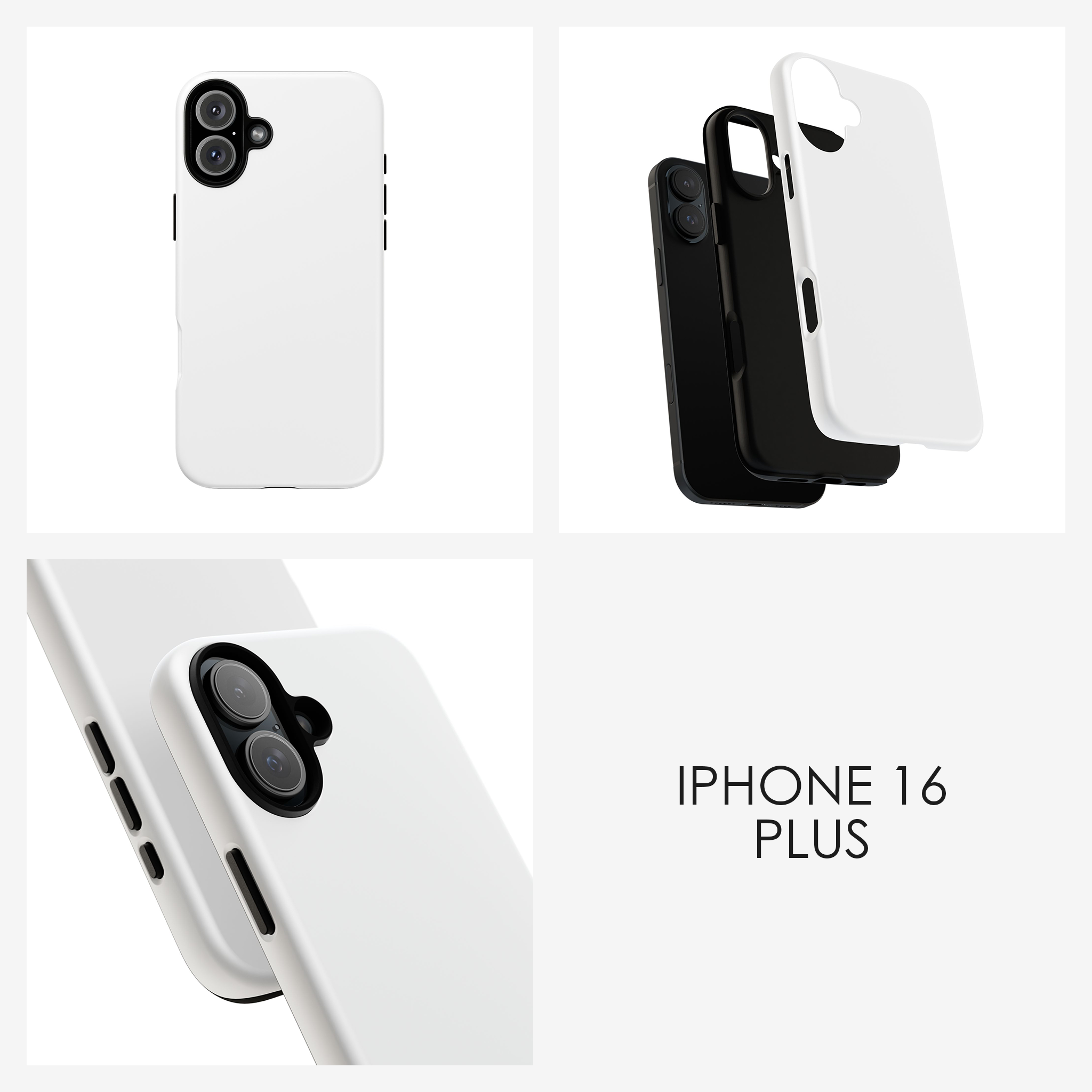 iPhone Signature Series Phone Case Images FAUNARA white phone case with camera cutouts and black interior