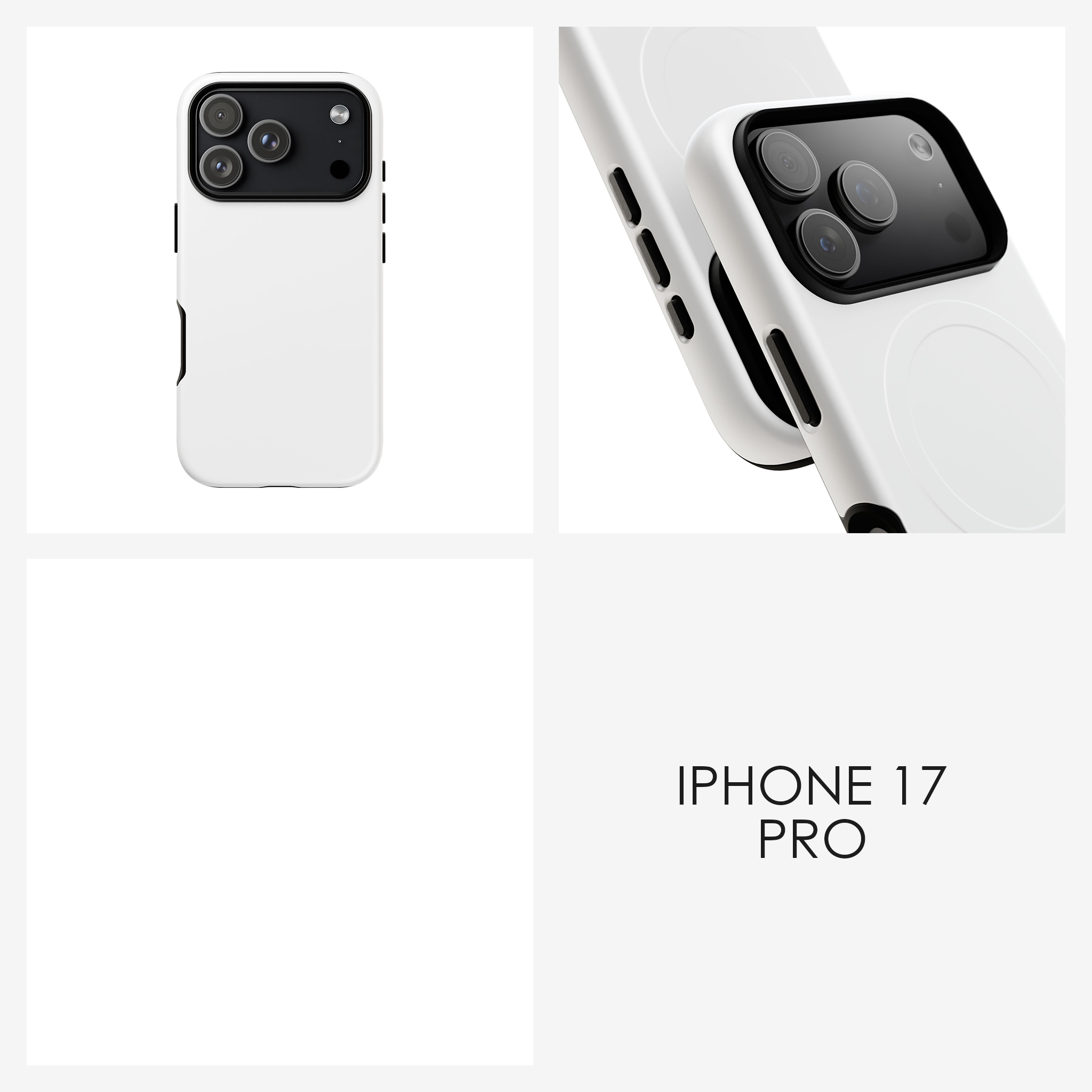 iPhone Signature Series Phone Case Images FAUNARA white phone case with black camera cutouts and side buttons