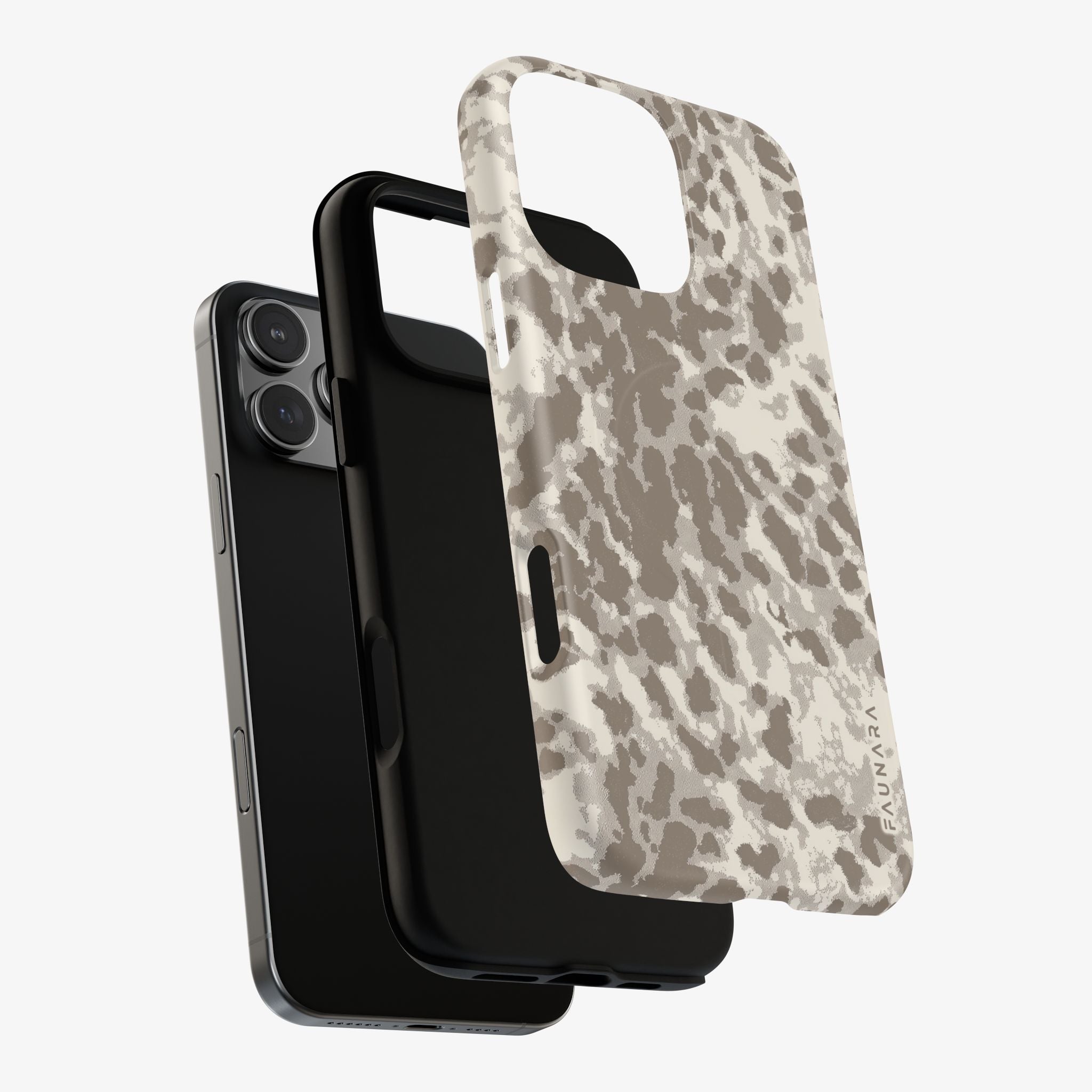 Sandstrike | Signature Series Phone Case (MagSafe) in warm neutral leopard print, phone case with MagSafe cutout