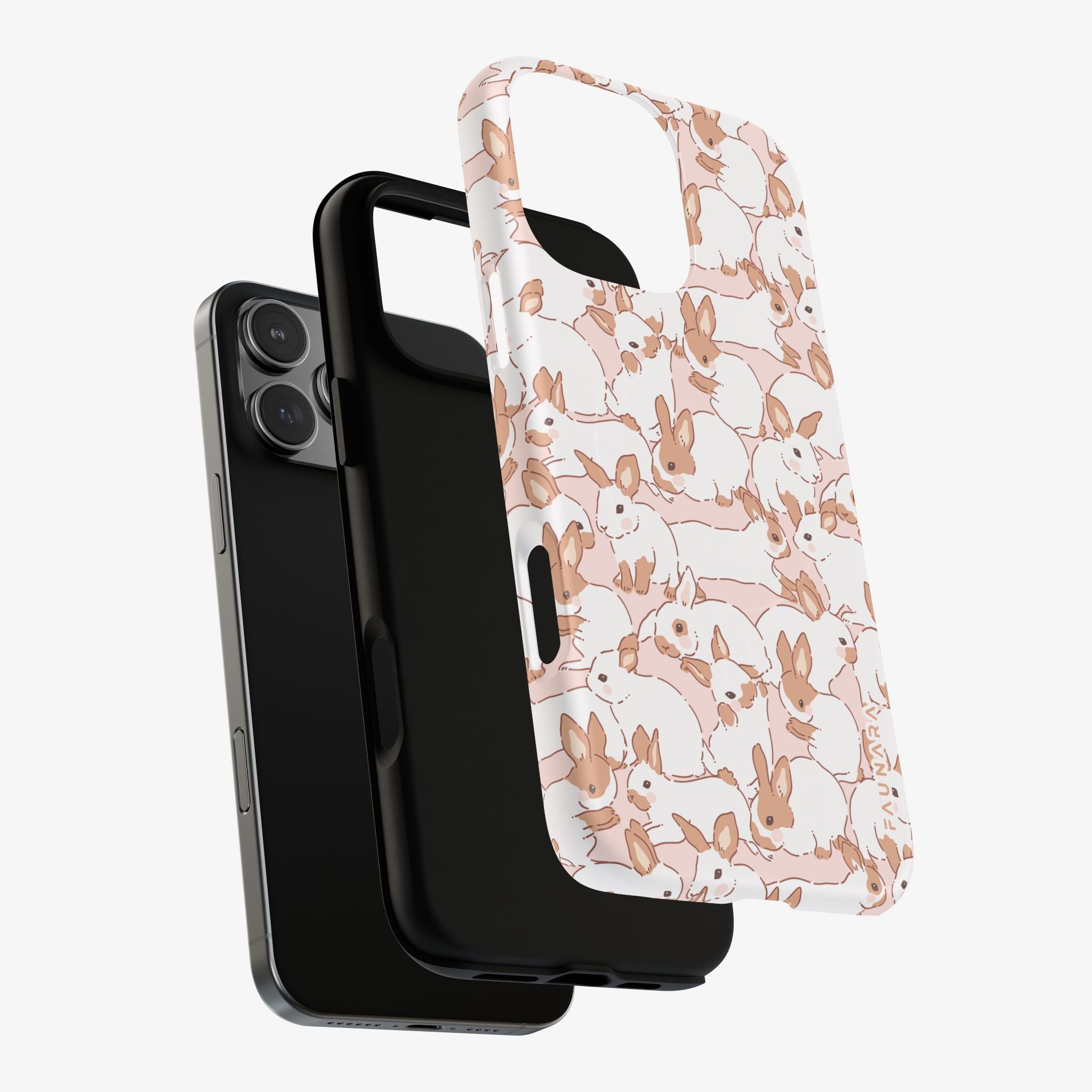 Hopscotch (Petal) | Signature Series Phone Case (MagSafe) pink phone case with bunny pattern and MagSafe
