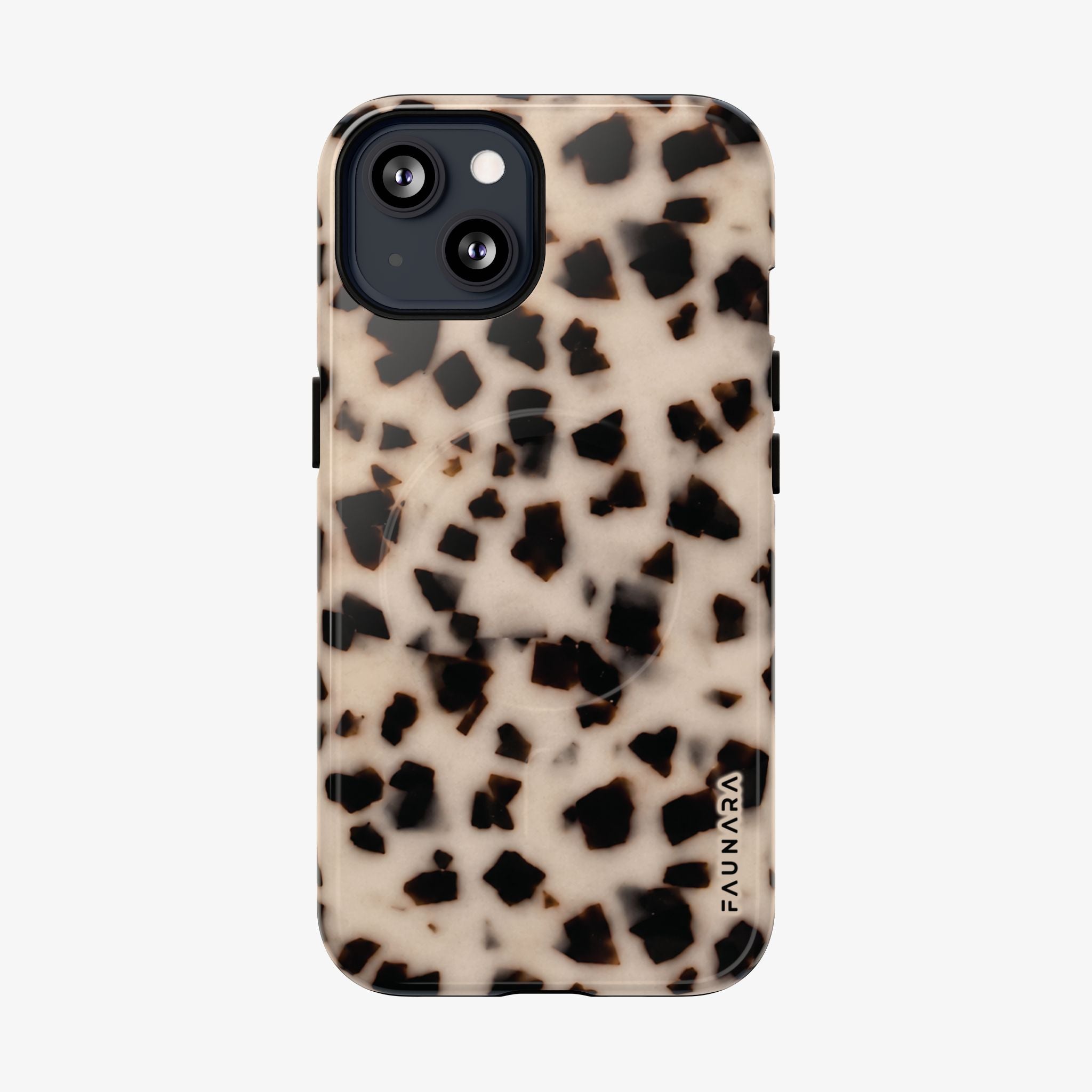 Phone case with a blonde tortoiseshell pattern