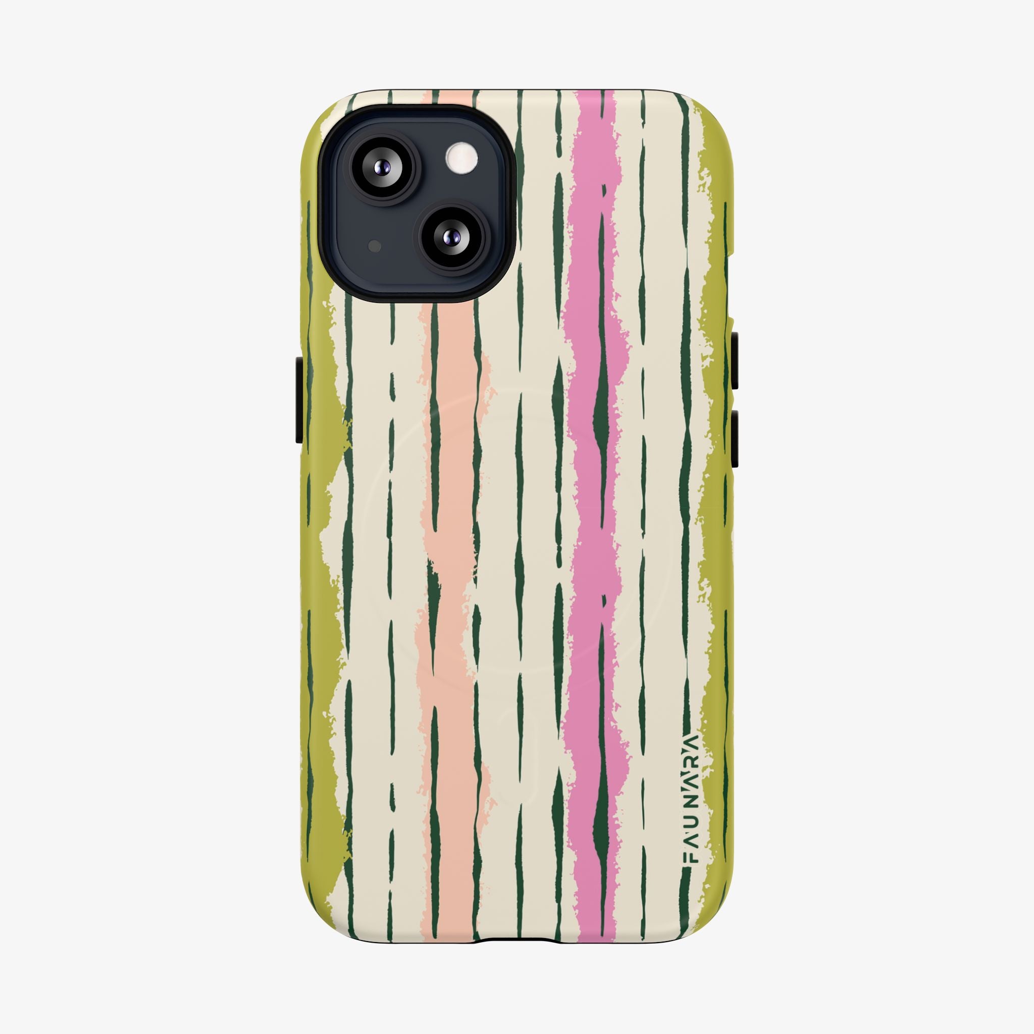 Phone case with abstract striped design