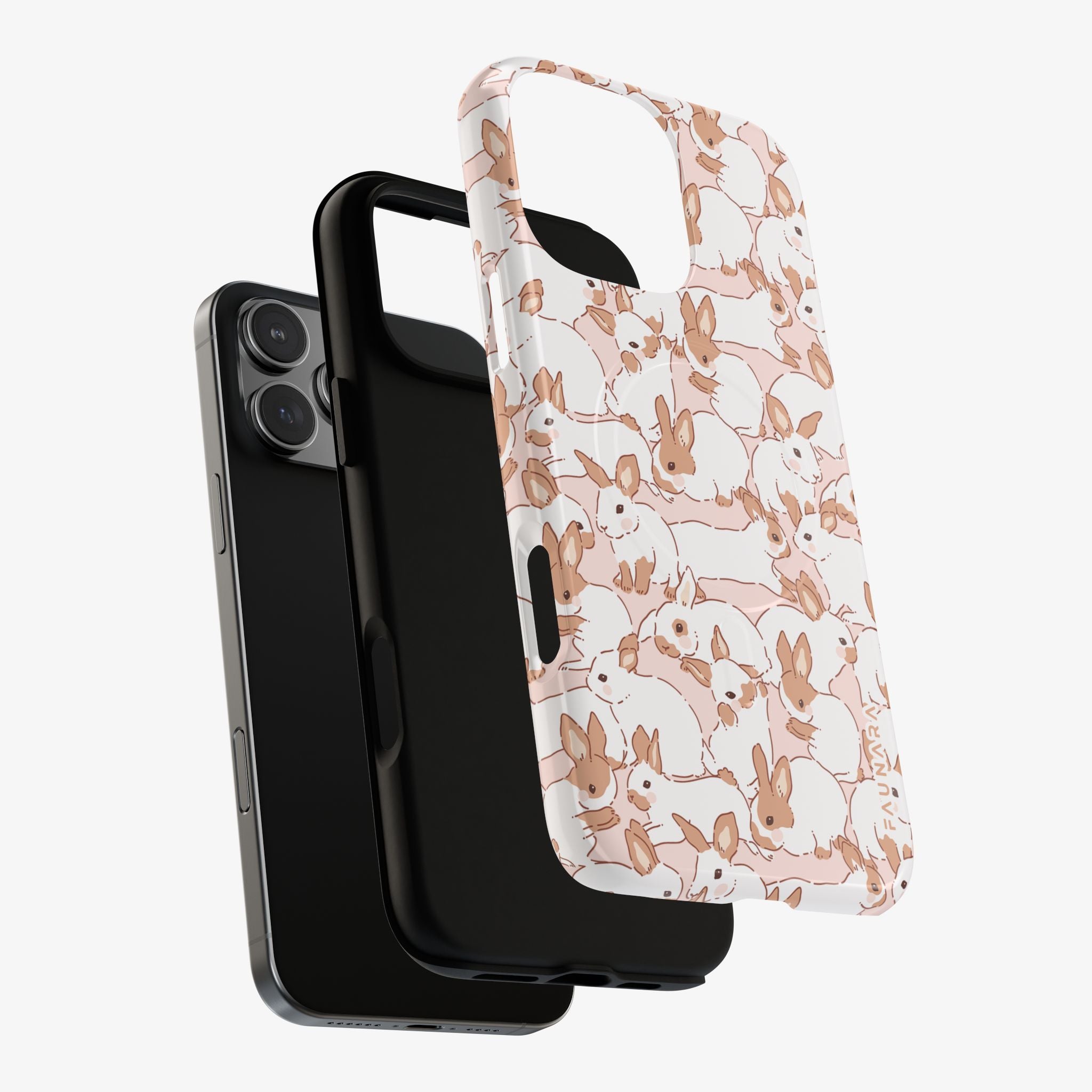 Hopscotch (Petal) Signature Series Phone Case (MagSafe) pink glossy phone case with rabbit pattern