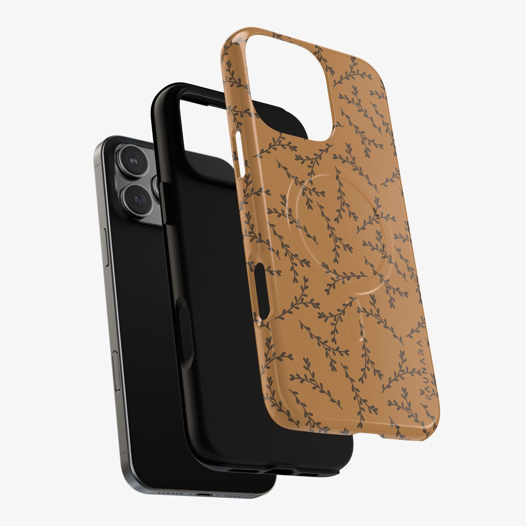 Twigspell | Signature Series Phone Case (MagSafe) phone case warm neutral glossy floral botanical pattern on tan