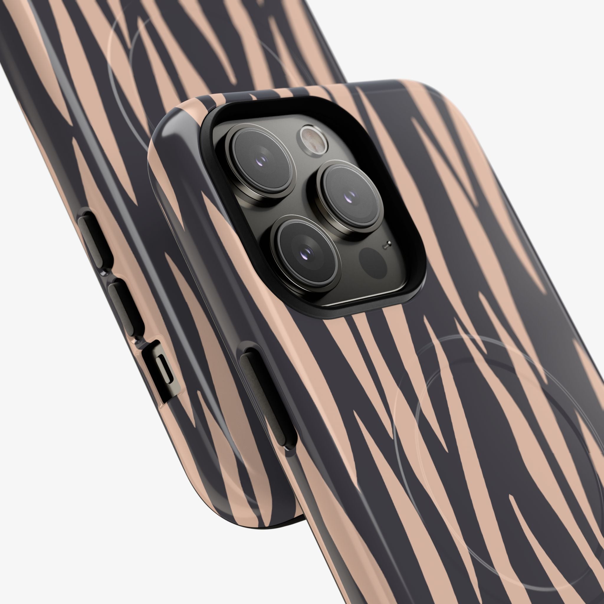 Untamed | Signature Series Phone Case (MagSafe) glossy warm neutral phone case with zebra stripes and MagSafe