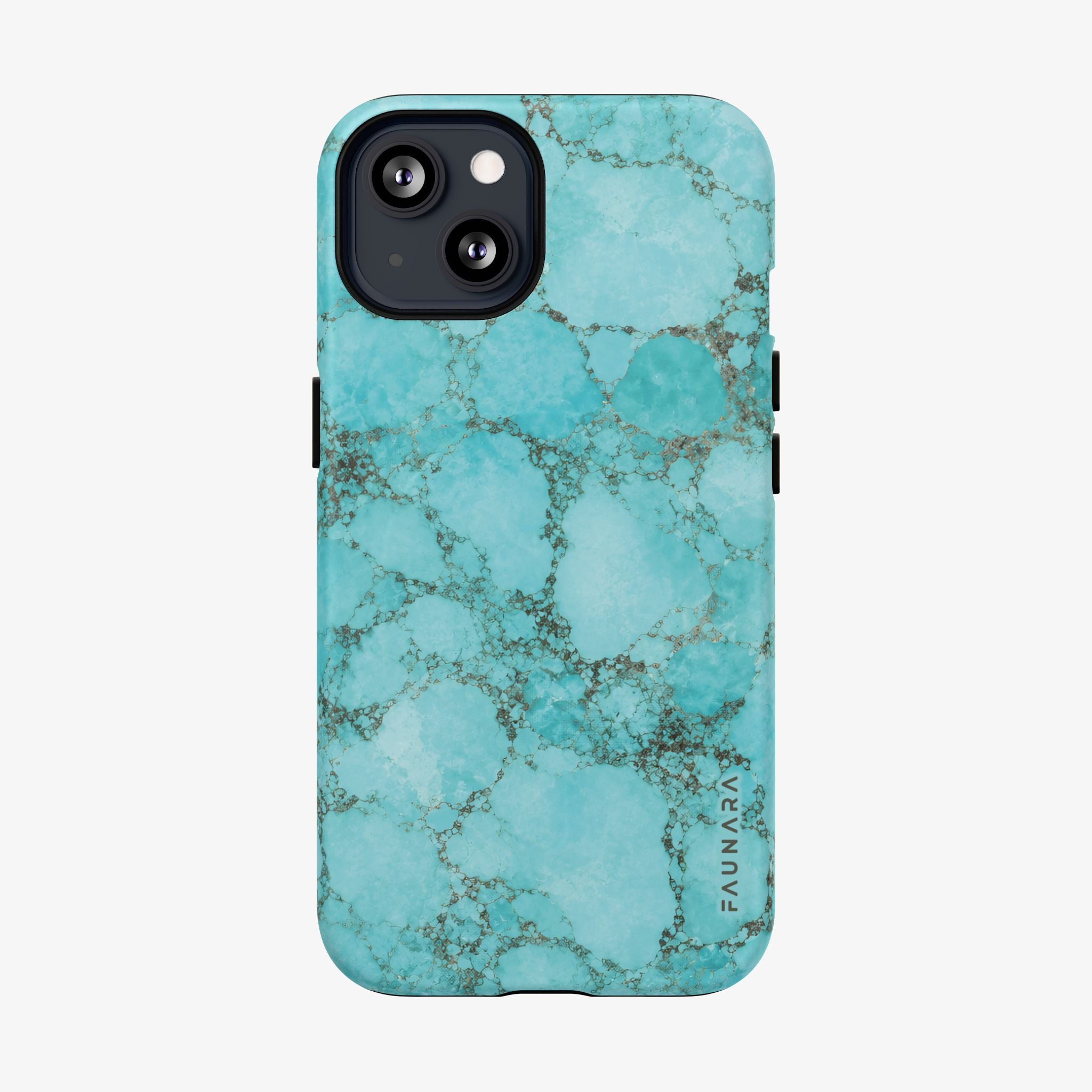 Turquoise marble-patterned phone case