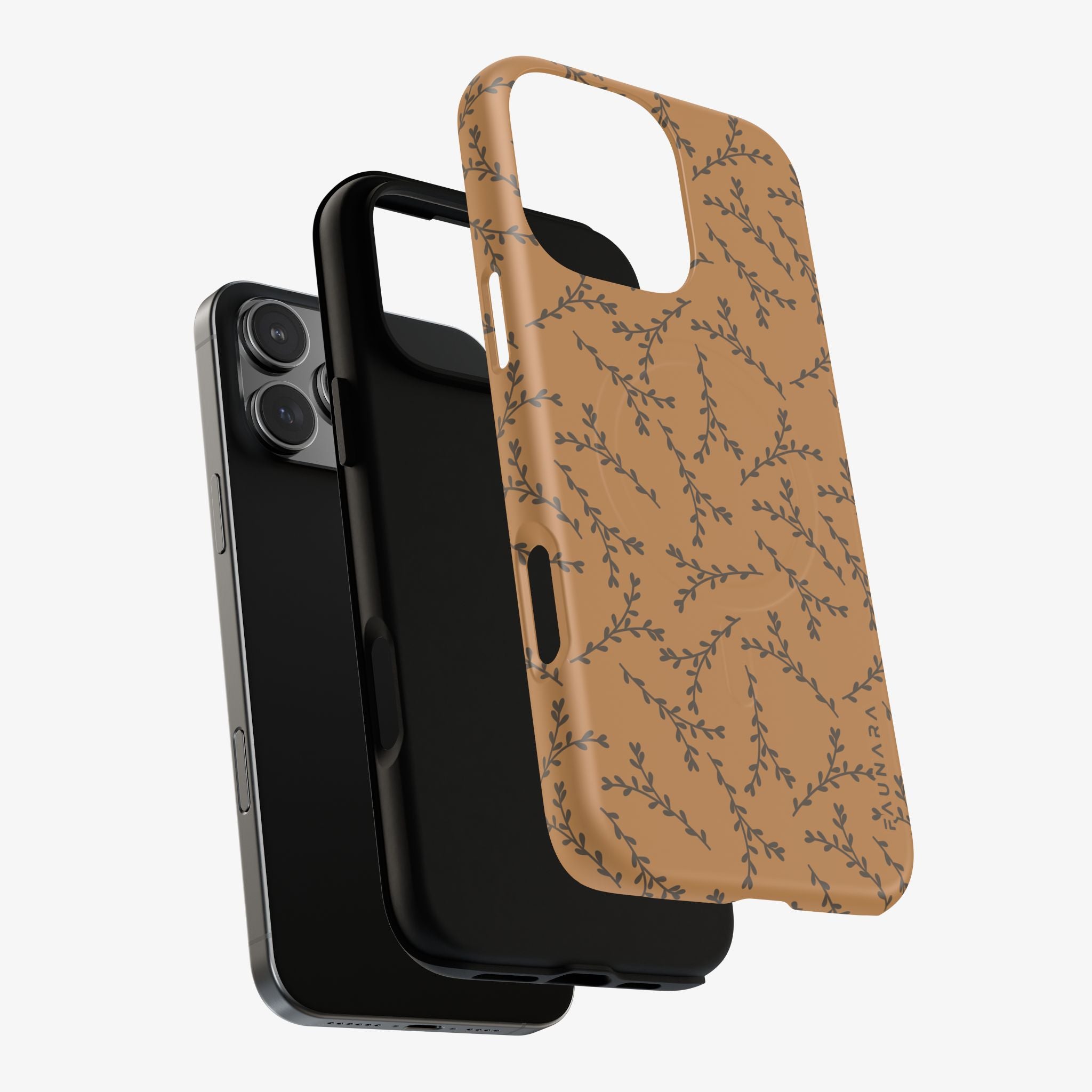 Twigspell | Signature Series Phone Case (MagSafe) phone case in warm neutral tan with floral botanicals