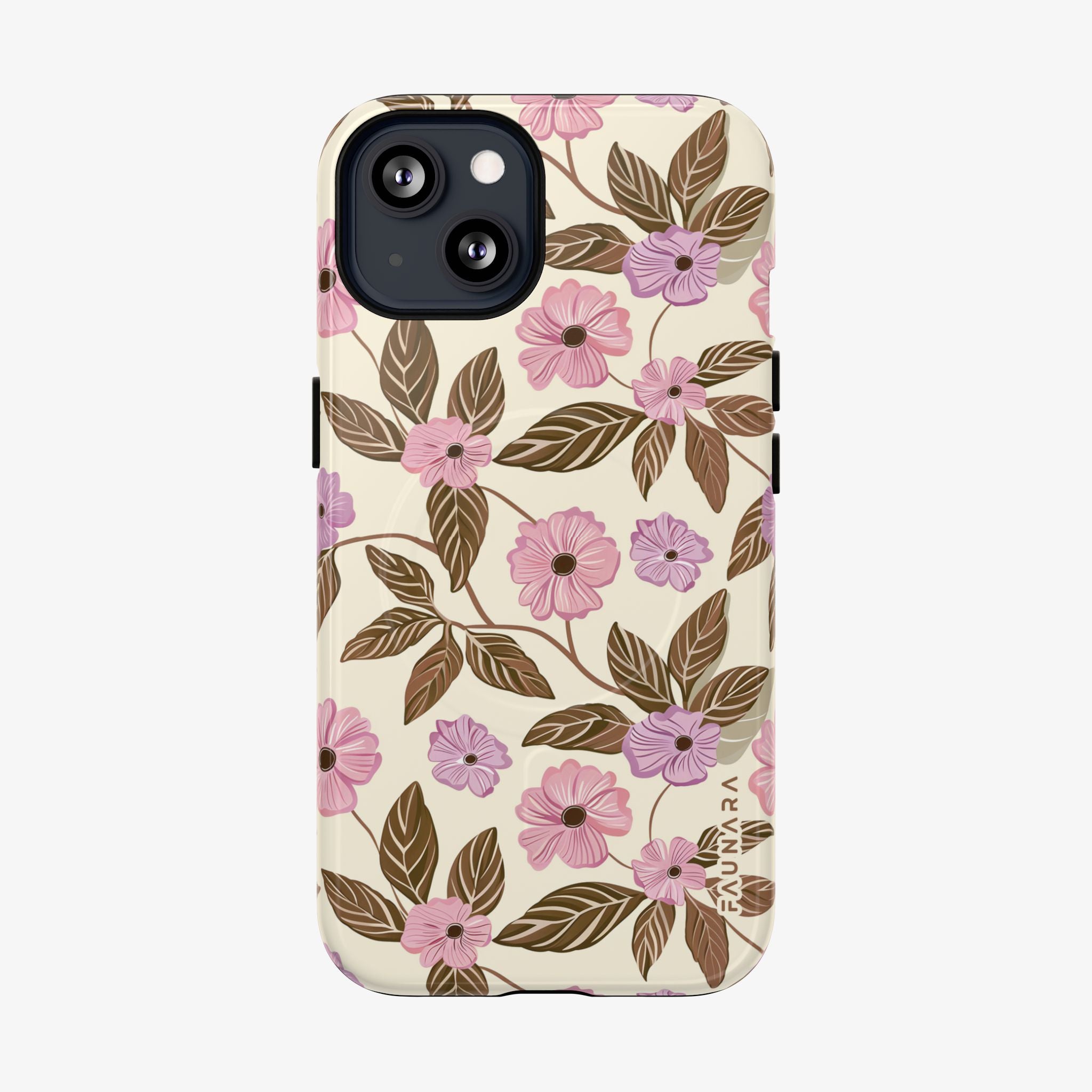Floral Fable | Signature Series Phone Case (MagSafe) glossy phone case with pink and purple floral design