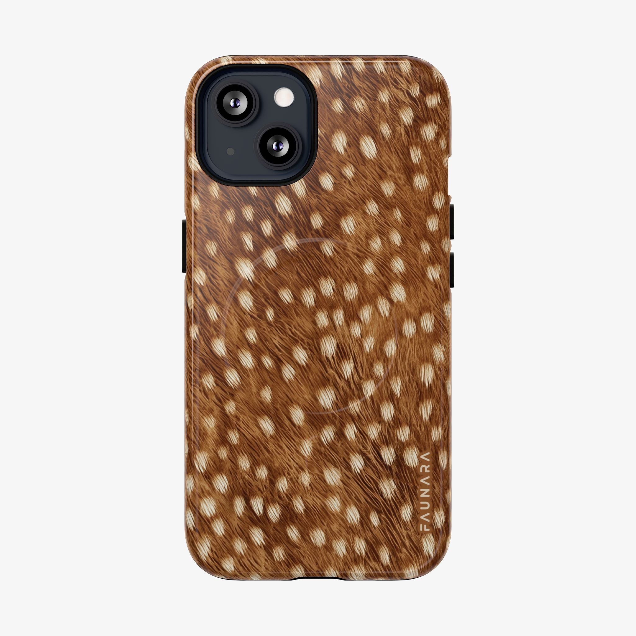 Hartwood Signature Series Phone Case (MagSafe) phone case in warm neutral glossy leopard print with MagSafe alignment ring