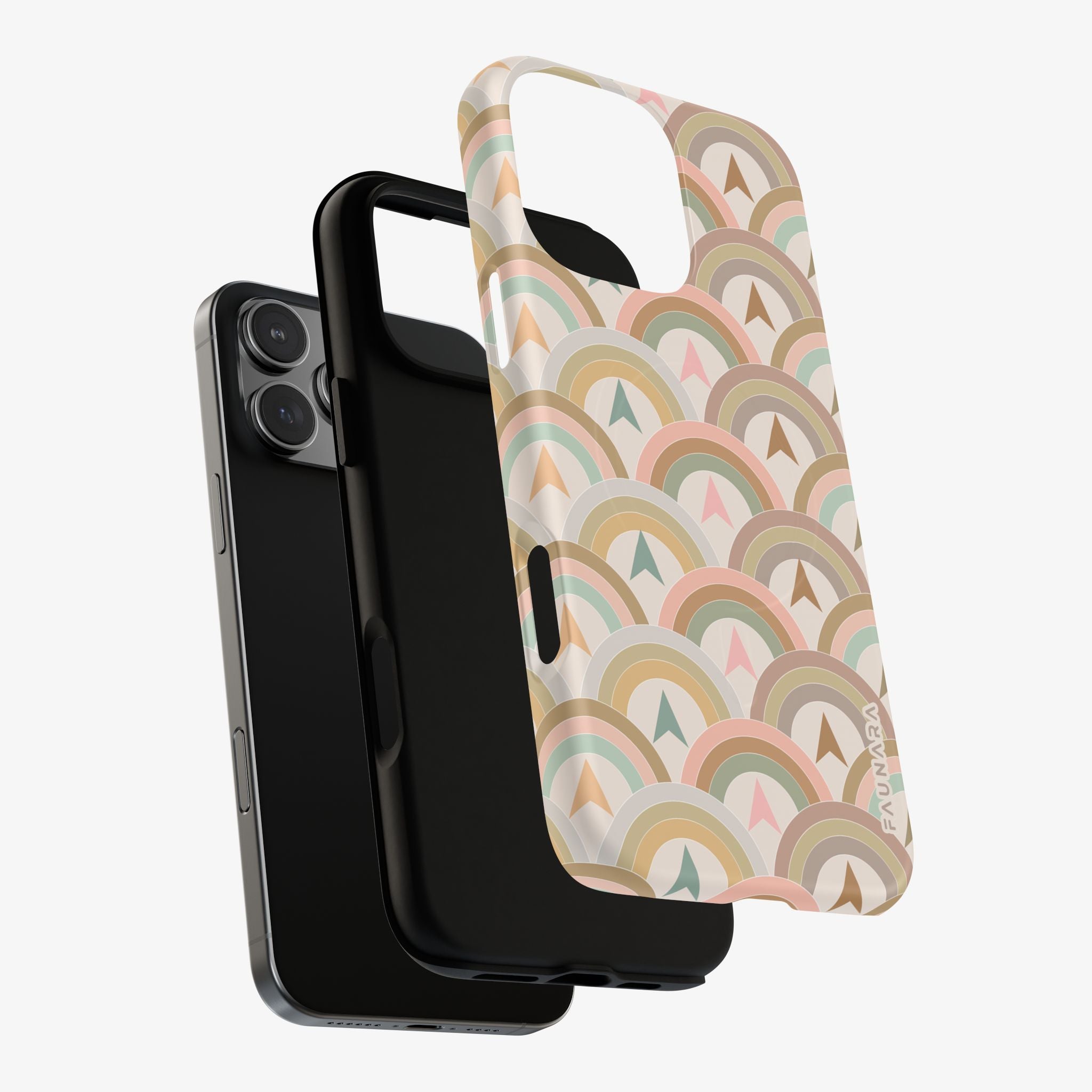 Wanderbow Signature Series Phone Case (MagSafe) phone case in warm neutral multicolor geometric pattern