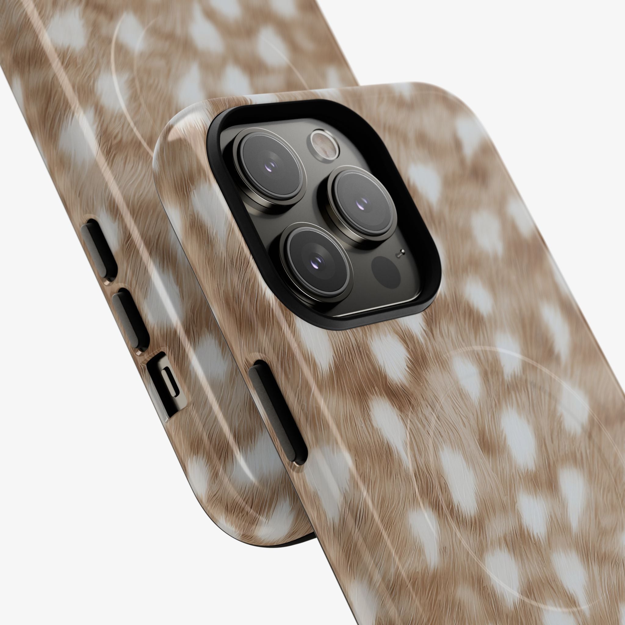Whitetail | Signature Series Phone Case (MagSafe) warm neutral phone case, close-up on camera cutouts and black frame