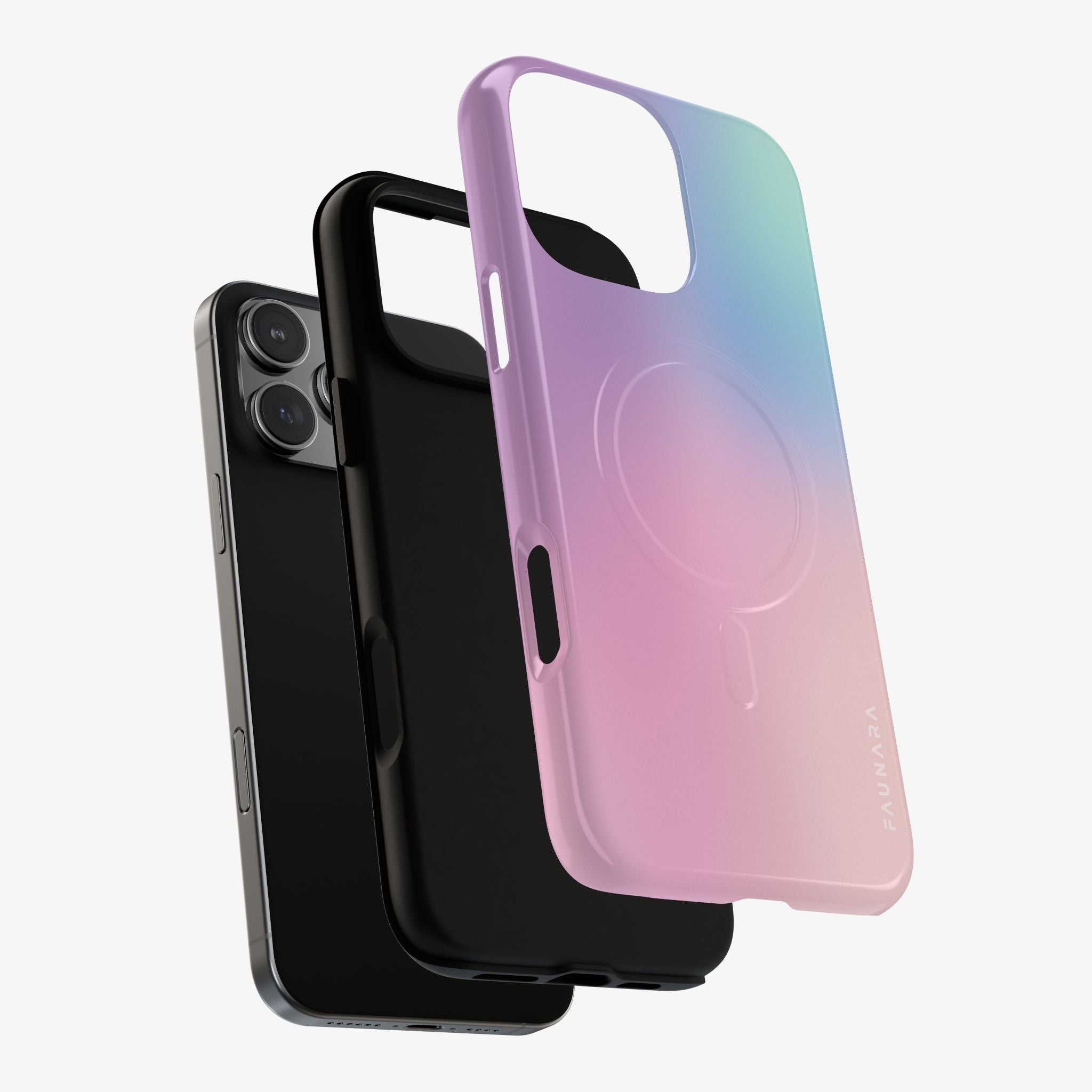 Dreamwave Signature Series Phone Case (MagSafe) phone case in glossy pink and purple gradient with MagSafe ring