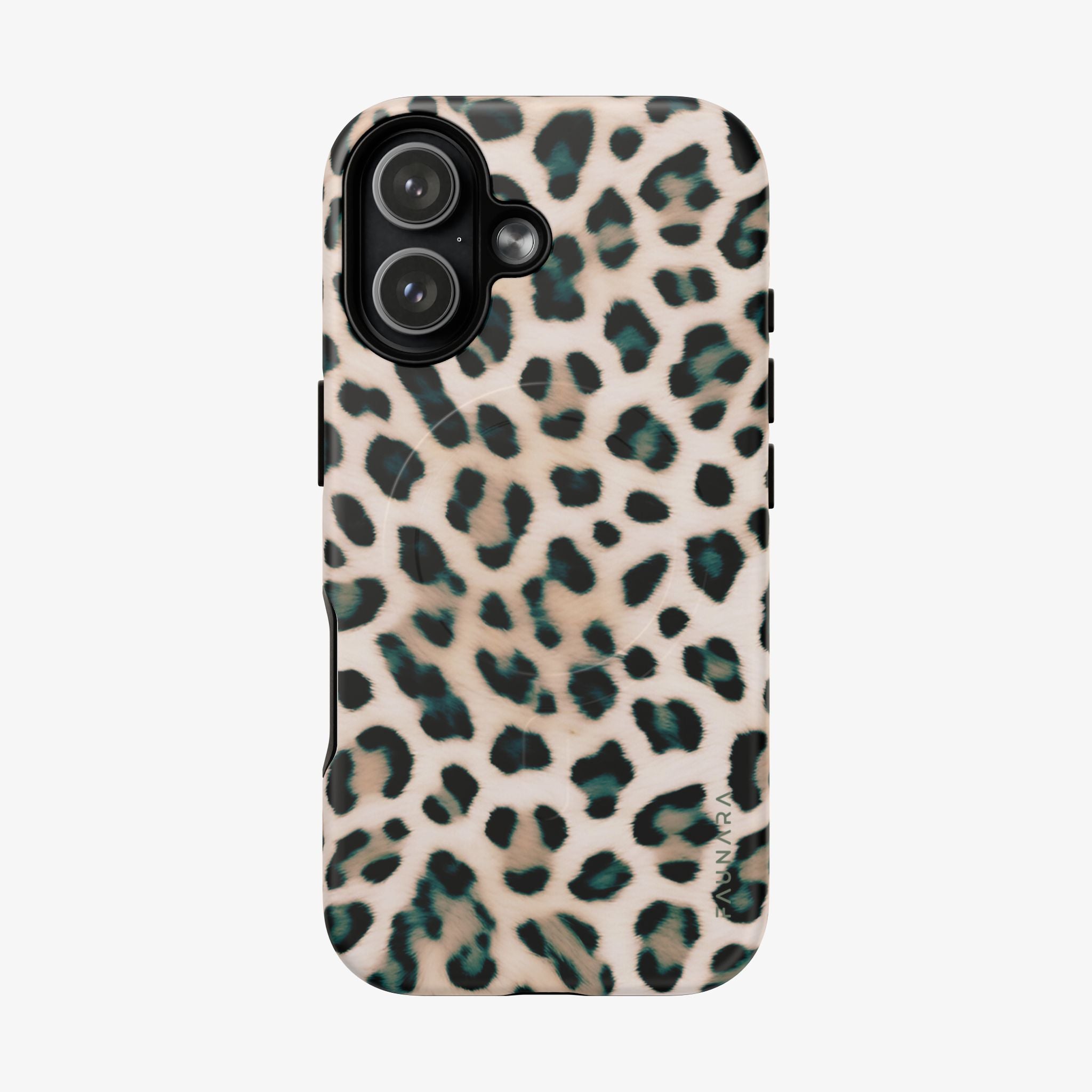 Safari (Dune) | Signature Series Phone Case (MagSafe) featuring a stylish leopard print design in neutral and teal tones, providing protective and fashionable phone case accessory.