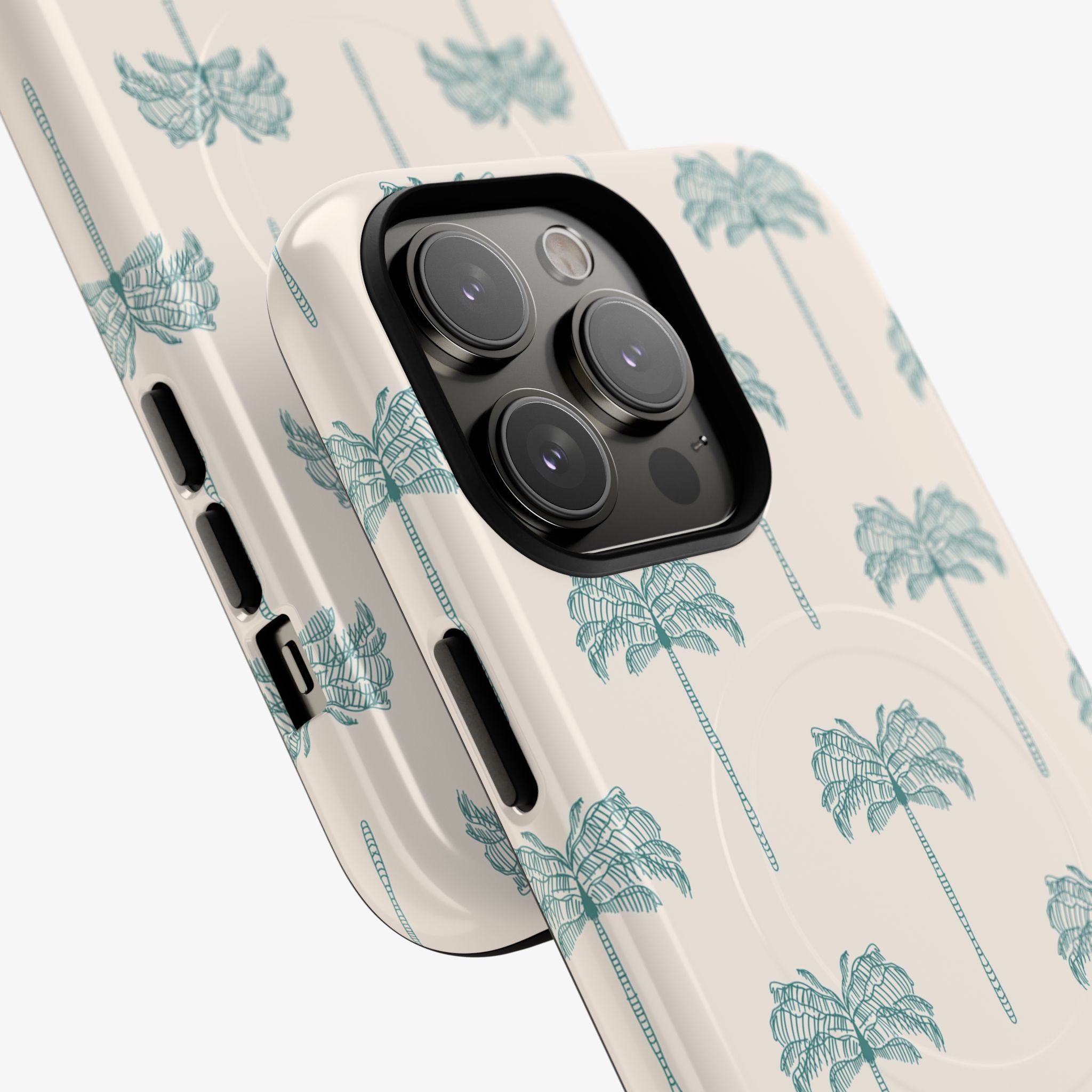 Getaway Signature Series Phone Case (MagSafe) glossy coastal blue florals phone case with black camera bezel