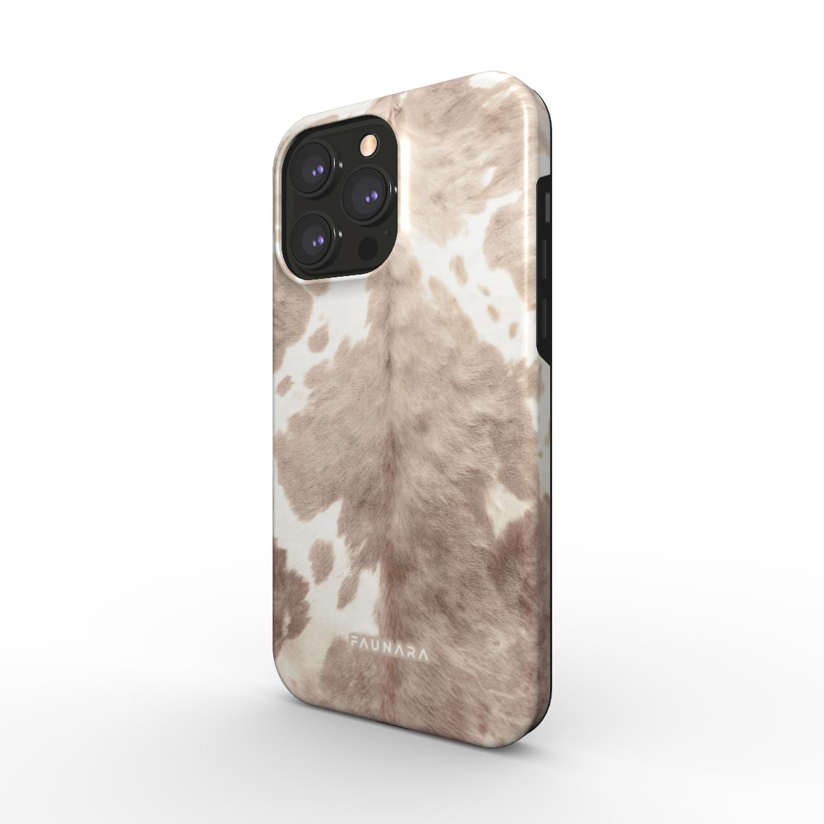 Champagne Velvet Classic Series Phone Case (MagSafe) by Podbase phone case in warm neutral animal print velvet