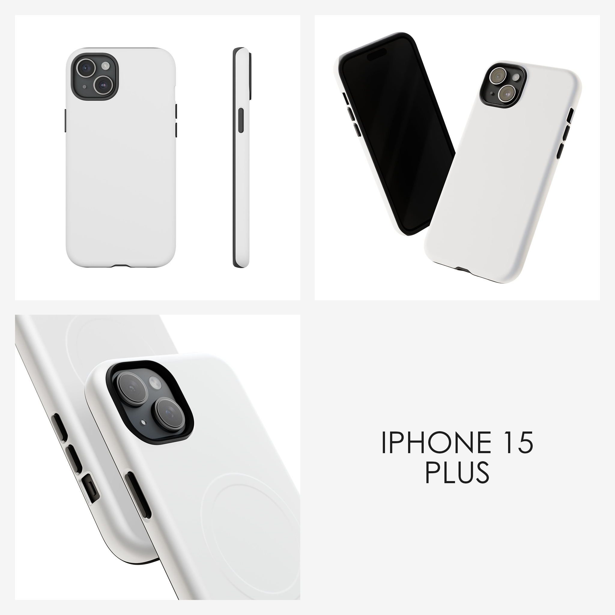 iPhone Signature Series Phone Case Images by FAUNARA white phone case with dual camera cutouts and side buttons