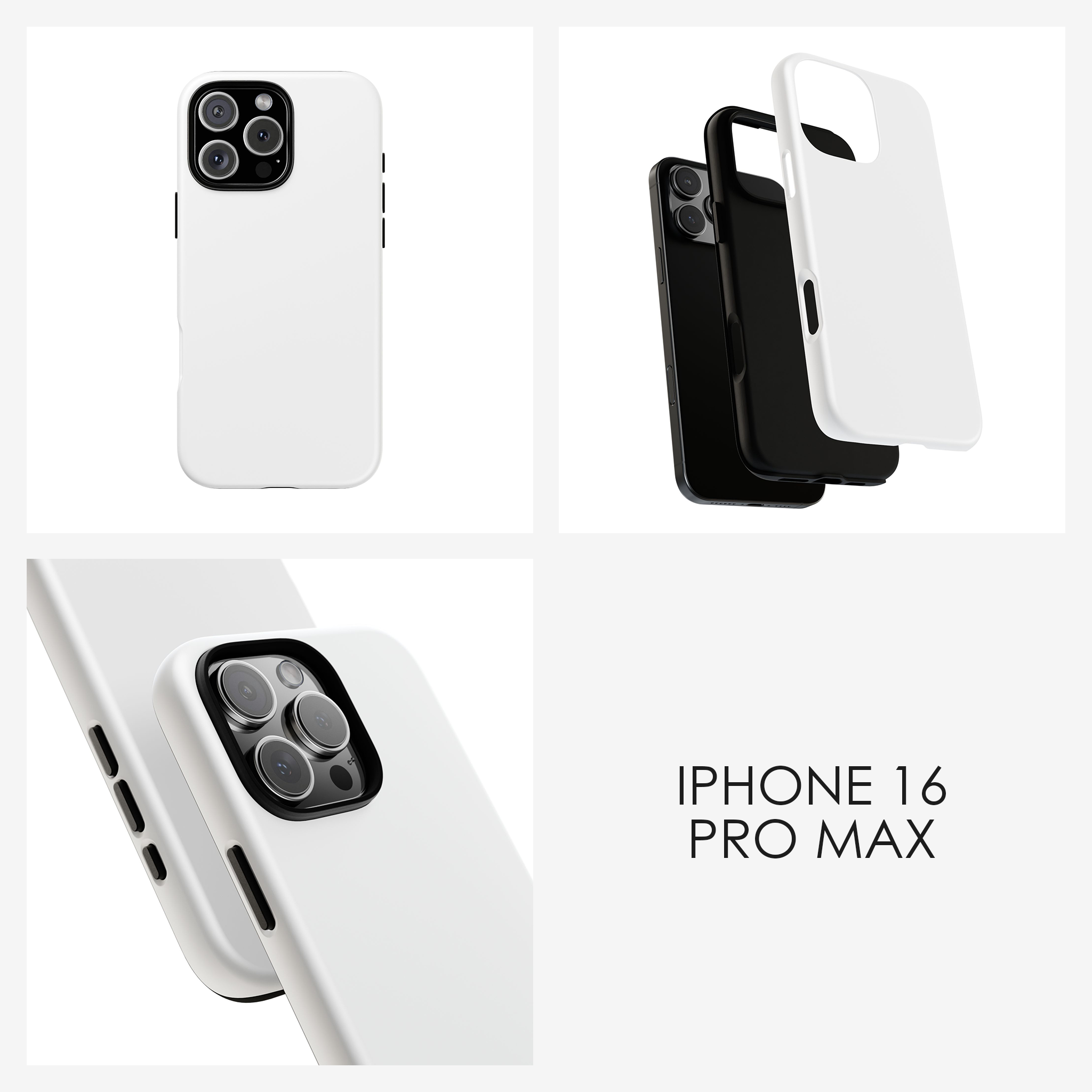 iPhone Signature Series Phone Case Images: FAUNARA phone case for iPhone 16 Pro Max in white matte finish